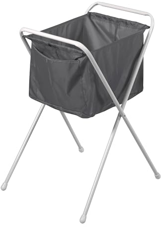 Rörets - Tvättkorg Tvätt-Lotta White - 35 L - Ergonomisk Design för maximal komfort & Praktisk ficka för tvättklämmor - Stabil och flexibel lättviktskorg med 5 års garanti