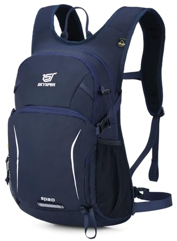SKYSPER Hiking Rucksack Small - 20L Lightweight Backpack Walking Daypack Mens Water Resistant Rucksack for Men Women(Navyblue)