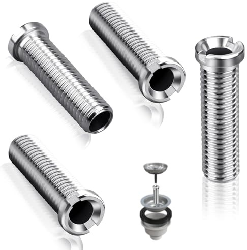 SWTYExt 4 Pieces Hollow Screw Sink 45mm Hollow Screw Stainless Steel Drain Strainer Ø 12mm for Valve Drains with 1.5 inch and 3.5 inch Accessories for Kitchen Sink Basket Strainer Drain Valve