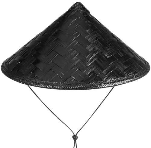 Alipis Schwarzer Bambus Hut für Cosplay und Bühnenauftritte Leichter Party Requisit Komfortabel und Handgefertigt 36cm Durchmesser Tragbar und Stilvoll Zufällige Farbe