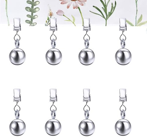 JINGHANGER 8 Stück Tischdeckenbeschwerer Tischdecken Gewicht mit Metallclip Tischdeckenklammern Tischgewichte Kleiderbügel für Draußen Hochzeit Picknick Garten Party