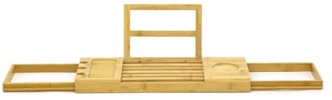 Carousel Home Bamboo Bath Tray | Extending Bamboo Bath Rack Adjustable Bath Caddy Shelf | Bath Bridge Bathtub Storage Tray - 90cm