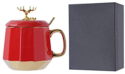 NOALED Piatti da caffè, caffè in Ceramica per caffè, Delicato Set da tè con Tazza da caffè e Vin brulè, Regali Unici Coppia di Bicchieri con Confezione Regalo Tazza da tè per uf