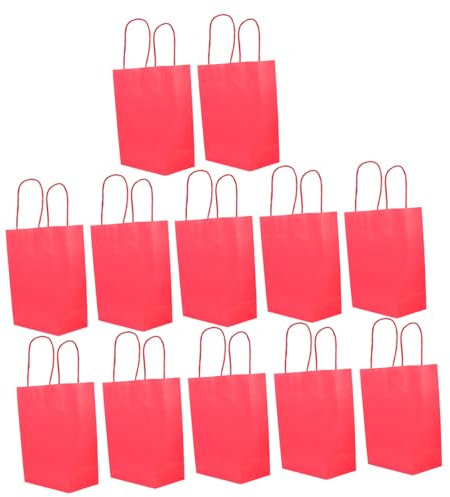 JECOMPRIS 12stücke Rote Geschenktüten Aus Papier Mit Henkeln Partytüten Für Weihnachtsfeiern Große Mitgebseltüten Für Gastgeschenke