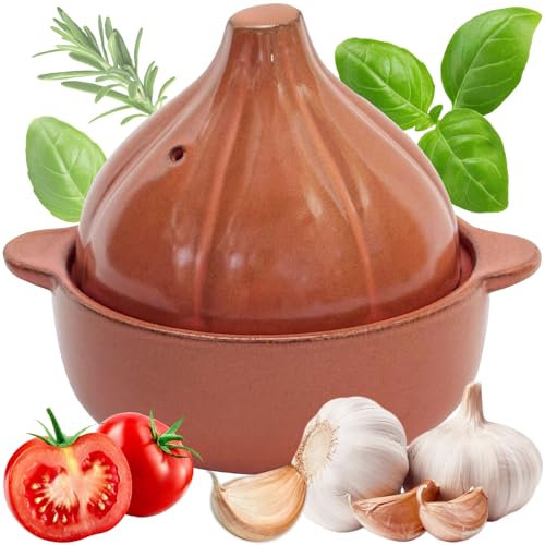 BOLVOUD Garlic-Shape 45-Second Ceramic Microwave Egg Maker, Fast Omelet Maker, Garlic Roaster for Delicious Breakfast, Garlic Keeper with Lid, Garlic Cooker, Garlic Baker, Egg on a Bagel Maker Pot
