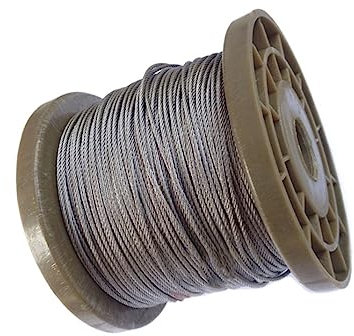 OZXJW Litzendraht, blankes Seil-Hebeseil, rostfrei, 7 x 7-Struktur, 100 Meter, 0,6/0,8/1/1,2/1,5 mm, 2 mm, Edelstahl 304(Diameter 1.5mm)