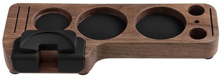 Joyeee Wooden Espresso Tamping Station, Portafilter Tamping Stand Espresso Coffee Organizer Box Fit for Storage 51, 54, 58MM Espresso Tamper Mat Portafilter Holder, (Accessories not included)