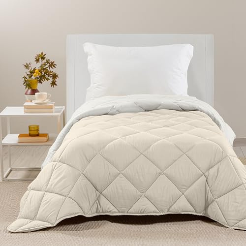 Caleffi Trapunta Singolo Invernale Microfibra 170x265 cm Piumino Caldo | piumino e piumone letto singolo, per inverno e mezza stagione, morbido, caldo, tinta unita, lavabile