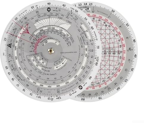 Eawfgtuw E6B-R Computer di Volo Plotter Aeronautico Regolo Calcolatore 10,2 cm 15,2 cm Impermeabile Plastica Calcolatore Laterale Vento per Addestramento di Volo Pianificazione Aritmetica di Base
