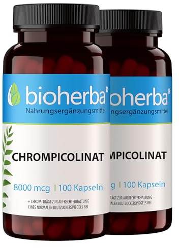 Chrompicolinat Kapseln – 200 Stück hochdosiert mit 1700 µg laborgeprüftes Nahrungsergänzungsmittel von BIOHERBA PZN 19642801