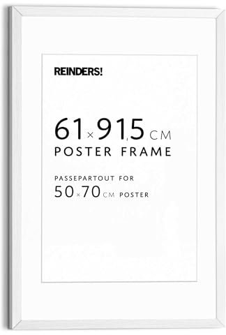 REINDERS Bilderrahmen Poster 61x91,5cm, mit Passe-partout 50x70cm Weiß
