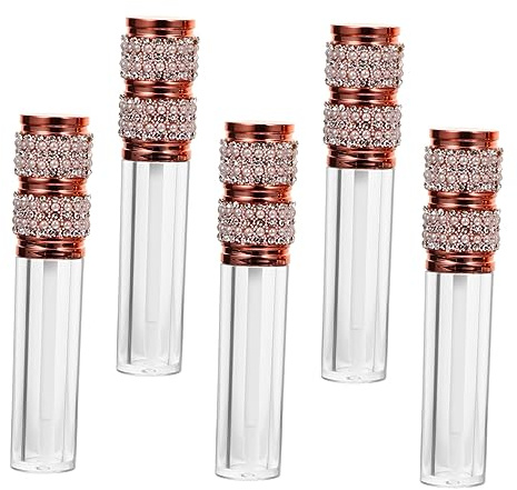 DEARMAMY 5stücke Lippenbalsam-tuben aus Hochwertigem Material Leere Strass-tuben als Lippenstiftbehälter Selbstgemachte Lippenstift-tuben Wiederverwendbar und Langlebig für Diy-projekte