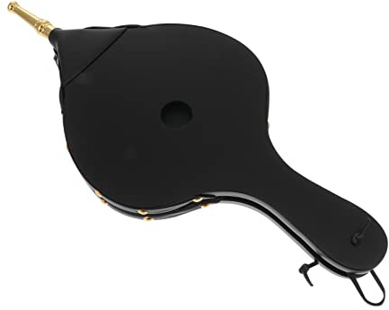 BATHVEVE Manual Fire Bellows BBQ Fan and Fireplace Air Bellow Wooden Handle Gold Tube for Outdoor Grilling and Home Hearth Blower