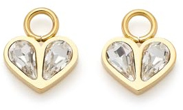 JEWELS BY LEONARDO Anhänger Beauty's Ines • 1 Paar Charms-Anhänger aus goldfarbenem Edelstahl • zwei facettierte klare Glastropfen in Herz-Form • Schmuck Geschenk für Frauen • 025522