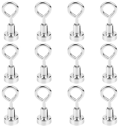 deegbbyi 12 st ballongvikter, ballongstativ, liten magnet för krokar, magnetisk ballong, rund magnetisk hållare, för fest, bröllop, födelsedag, jul (silver)