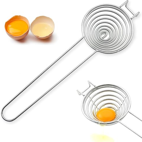 JREEPEE Stainless Steel Egg Separator Tool, Egg Yolk White Separator & Sifting Filter for Baking, Fast Separation Kitchen Gadget, Egg Divider for Raw Eggs, Cake Baker Tool