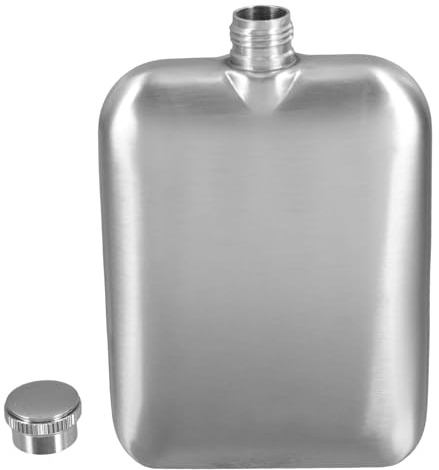 Parliky Flasque à en Acier Inoxydable 177 Ml Finition Mate Antidérapante Petite Flasque Carrée Portable pour Activités de Plein Air Voyage et Camping