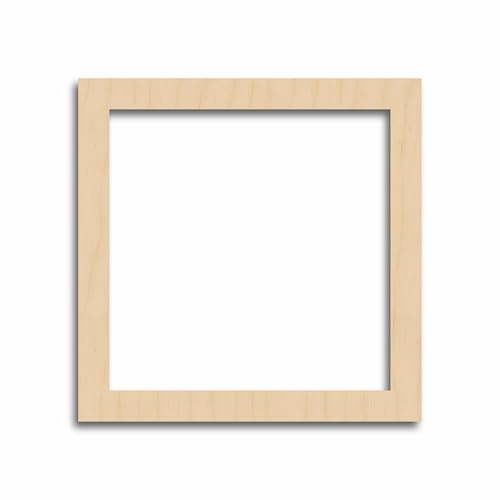 Juego de 10 bordes cuadrados para manualidades y decoraciones, madera contrachapada de abedul de 3 mm, manualidades en blanco, sin pintar