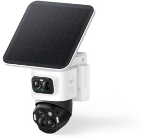 eufy Security eufyCam S4, kabellose Solar‑Outdoor‑Überwachungskamera, 3‑Linsen Bullet‑PTZ‑Kamera, 4K UHD, 360° Multi‑Kamera‑Auto‑Tracking, 8× Hybridzoom, Farbnachtsicht, kompatibel mit HomeBase S380