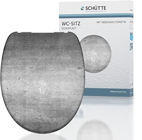SCHÜTTE WC-Sitz INDUSTRIAL mit Absenkautomatik aus Duroplast, hochwertiger Toilettendeckel mit 175kg Belastbarkeit, Toilettensitz mit Brille, Klodeckel für WC, Klobrille mit Motiv