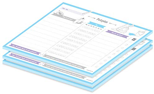 PRICARO Putzplan Allerlei, hellblau, A4, 25 Blatt, 3 Stück