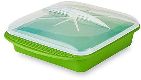 Mastrad F69288 Papillotes Minute XL - Flexible y antiadherente - Conserva los nutrientes de tus alimentos - Cocción sana - Apto para horno y microondas - Silicona sin BPA - Capacidad: 2.2 L - Verde