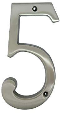 QCAA Numero civico in ottone forgiato, 10,2 cm, 15,2 cm, ottone lucidato o bronzo US10B 1 Pack Opaco NKL (6) -5