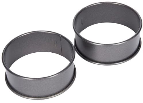 Citystores® CA Metal Egg Rings Round Cooking Mould Gadget Poaching Eggs, Omelettes and Mini Pancakes, Non Stick Metal, Set of 2
