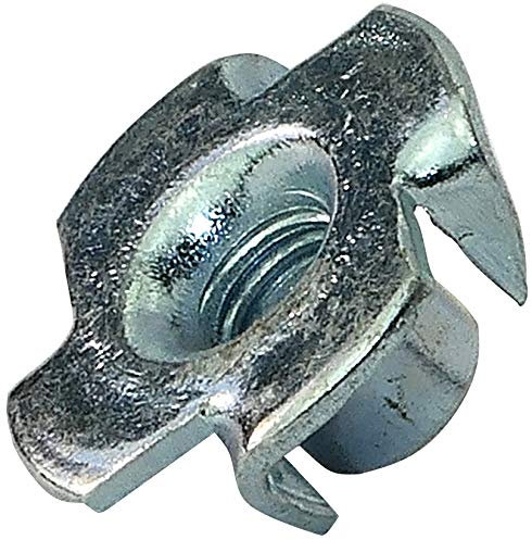 AERZETIX - Set di 50 - Dadi a griffe - per inchiodare con 4 spine - Dadi a martello - Parte metallica/tassello/assemblaggio - Acciaio zincato - Filettatura M5x8 metrica femmina - C45748