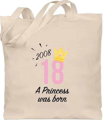 Shirtracer - Baumwolltasche - 18. Geburtstag - Achtzehn Mädchen Princess 2008 schwarz