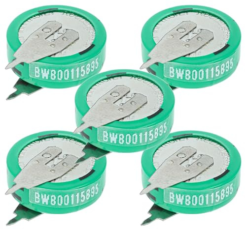 vhbw 5X NiMH Ersatz Knopfzellen-Akku Typ 1/V80H 2-Pins 80mAh 1,2V kompatibel mit Modellbau-Akkus, Solar-Leuchten UVM.