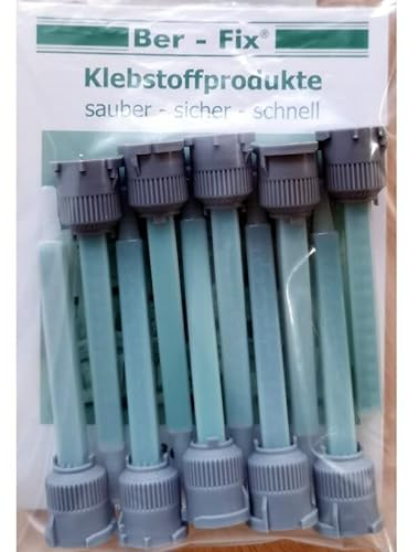 Ber-Fix 10x Statikmischer 1:1 MBQ 05-16L B-System für 2K-Epoxidharz, Zweikomponentenkleber-Mischrohr, Effiziente Mischung bei 2K Kleber