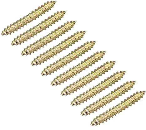 Uxcell 4x13mm Hanger Bolts, 48pcs Double Ended Self-Tapping Thread Dowel Screws for Wood Connecting