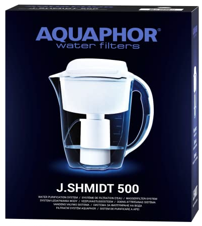 AQUAPHOR J. Shmidt 500 'POWER PITCHER' Jug. MicroPump Powered Water Filter Purifying Pitcher. 2.8L. Eliminates Virus's, Bacteria, Chlorine and heavy metals, microplastics, PFOAs and PHARMACEUTICALS.