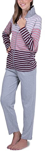 SLOUCHER Damen Hausanzug Freizeitanzug Homewear, grau, XL