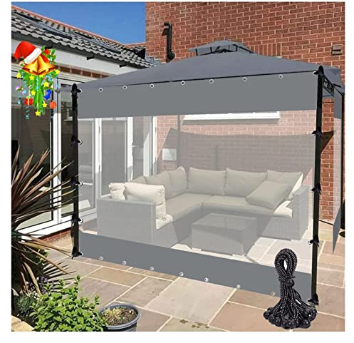 LGJEGD Outdoor vorhänge Windschutz terrasse mit Ösen und Bungee-Bällen, 0,5 mm Dicke Pergola-Abdeckungen, for Schuppen und Außenlager (Color : Clear, Size : 7.87x13.12'/2.4x4m)