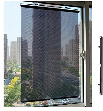 Verdunkelungsrollo Frei Perforierter Sonnenschutz, Mit Saugnäpfen Filterrollos Temporäre Rollos Tragbar Für Fenster, Tür, Auto, Stanzfrei,Einziehbare Jalousien,W40*H125cm/W15.74*H49.21in