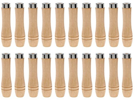 20pcs Poignées de Lime en Bois avec Anneaux de Sécurité en Métal Accessoires de Poignée de Classement en Bois Rechange pour Menuiserie Menuiserie Garage Entretien 4mm