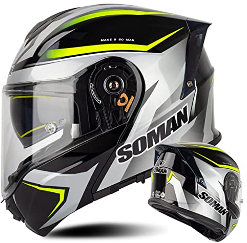 Motorradhelm Klapphelm Integralhelm Mit Doppelvisier Sonnenblende Rollerhelm Sturzhelm Für Damen Herren Erwachsene ECE Zertifiziert Modularer Full Face Motocross Helm 3,4XL