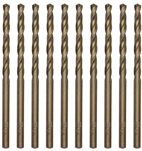 CEEYSEE 10 Stücke 3mm HSS Cobalt Bohrer Set M35 Metallbohrer Spiralbohrer Cobalt Drill Bit zum Bohren in Edelstahl, Metall, Gusseisen und harten Kunststoffen (3mm)