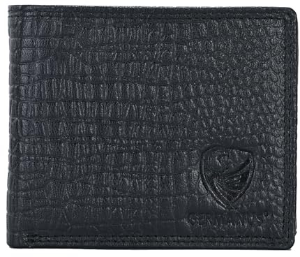 GERMANUS Geldbörse aus Leder (Schwarz Croco)