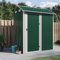 Iiaky Capanno da Giardino Verde 192x152,5x237 cm Acciaio Zincato,Casetta da Giardino per Attrezzi,Capanno in Lamiera d'Acciaio con Tetto Inclinato,Ripostiglio per Attrezzi con Porte Scorrevoli per Gia