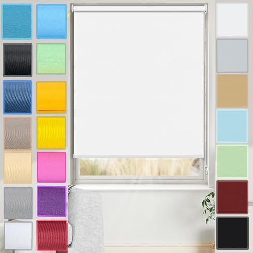 Tragbares 100 % Verdunkelungsrollo, 30 x 60 cm, für Reisen und Schlafzimmer, wasserdichter Stoff, DimOut-Fenstervorhang mit einfachem Installationsset, Weiß