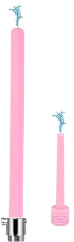 Shower Enema System with On/Off Switch, Shower Douche for Men and Women Portable Cleaner, Enema Nozzle Kit Cleaner Attachment, Pink