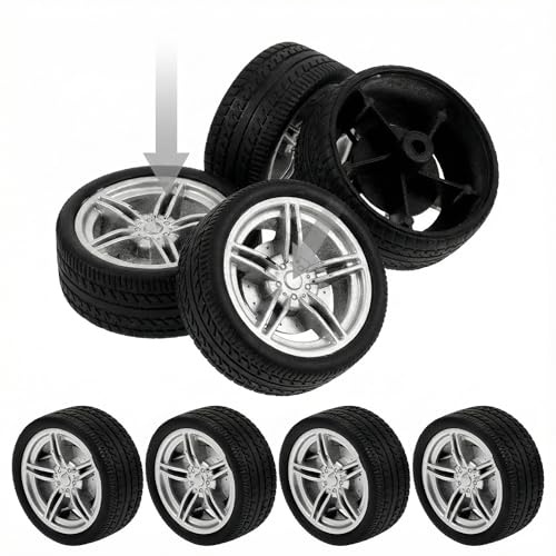 HEMOTON 8 Stück Gummireifen Spielzeugauto Reifen Kleinkinder Autoräder Spielzeug LKW Baurad Reifenräder Kinder Kleine Räder Modellräder Für Autos Spielzeugreifen DIY Auto Modellrad Bastel