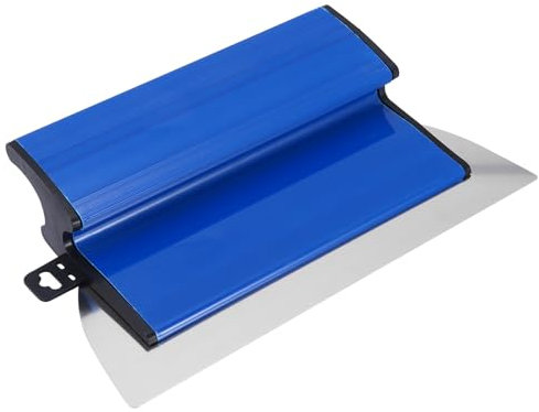 Drywall Skimming Blade - Smoothing Spatula High Grade Skimming Drywall Professional Plastering Trowel Durable Semi Flexible Finishing Trowel with Z-Shaped Handle (Blue, 25CM)