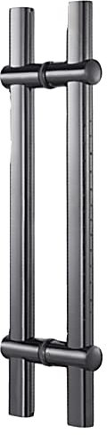 Poignée de porte de douche moderne en acier inoxydable noir pour portes en bois, garages, extérieur, 80 cm