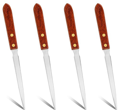 4st Brevöppnare, Trähandtag Rostfritt Stål Kuvertöppnare Postöppnare Spetsig Spets Svärd Kuvertskärare Paket Omslagspappersskärare Kniv för Kontor Hem Skola Låda Tillbehör