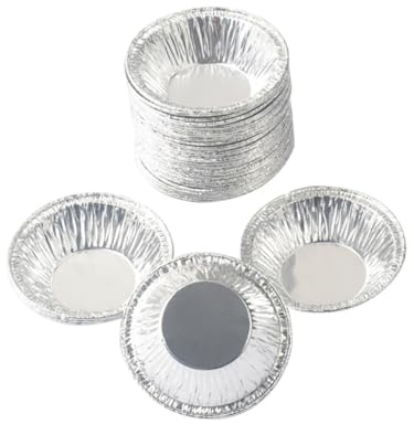 Cabilock 500 Pezzi Stampi Monouso in Alluminio per Crostate e Tortine, Bicchieri Rotondi Resistenti Distribuzione Uniforme del Calore per Cucina e Pasticceria