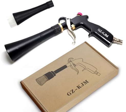 GZ-KJM Air Blow Gun Car Interior Cleaning Gun High Pressure Car Detailing Cleaning Tool with Nozzle and Auto Detailing Dusting Brush for Quickly Blasts Dirt and Dust from Surface